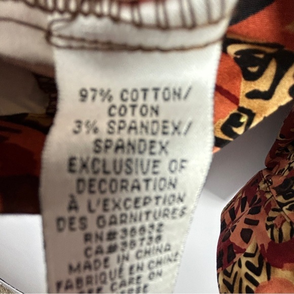 Attitude Artsy Aztec Button Front Embellished Jacket Large Petite Brown Orange - Picture 11 of 12